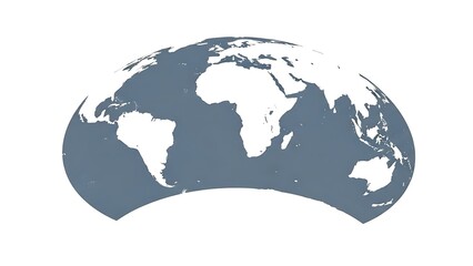 Fototapeta premium Globe-shaped world map silhouette in blue-grey for international logistics design.