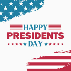 Happy Presidents Day Clean Patriotic Design with American Flag Elements