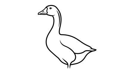 Simple line drawing of a goose in profile © Tana