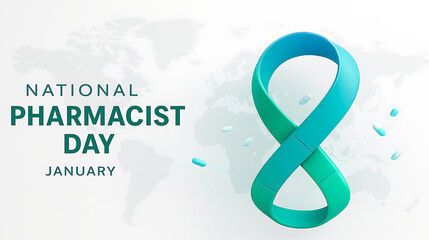 Fototapeta premium National pharmacist day january awareness ribbon graphic
