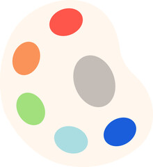 Artistic Palette: An art palette with vibrant colorful spots, representing creativity and artistic expression. A symbol for imagination and design