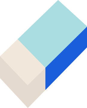 Rectangular Eraser: Simple and clean image of an eraser, presenting the essential tools for education and writing.