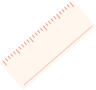 Precise Measurements: A detailed close-up shot of a white ruler with clear red markings, emphasizing accuracy and the importance of measurement in various fields. 