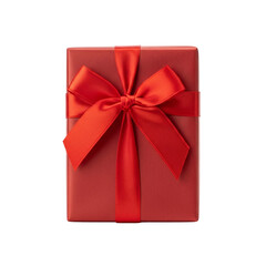 Obraz premium Red gift box wrapped with satin ribbon for special occasions 