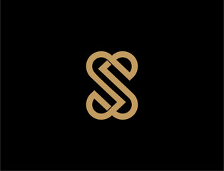 Abstract letter s logo on black background