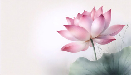 Fototapeta premium An elegant romantic lotus art print, Ai generated image
