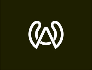 Abstract logo design with letter w and a