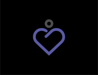 Abstract heart symbol on black background