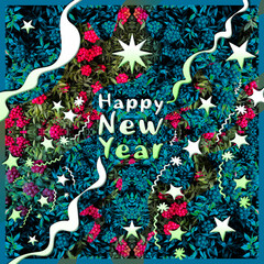 Happy New Year, greeting card design