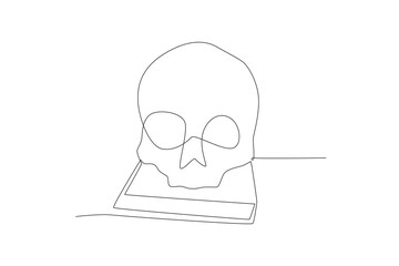 Calaverita literaria concept one-line drawing