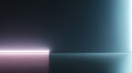 Modern tech mockup background with neon light accents and dark gradient for futuristic product presentation