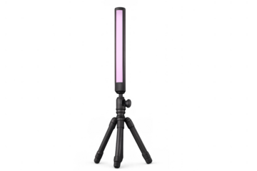 Led light stick on a mini tripod, providing portable lighting for video production, vlogging, and studio photography equipment