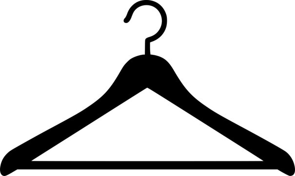 cloth hanger icon clip art silhouette design vector illustration
