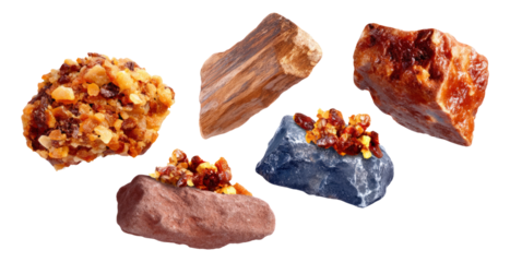 Collection of Unique Stone Artifacts Displayed on Transparent Background