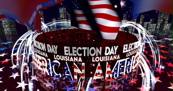Election Day in Louisiana &ndash; American Voting, Democracy and Patriotic Background Video
