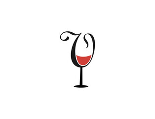 Wine glass illustration on white background