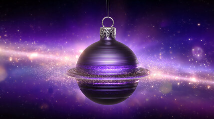 purple christmas ball, AI generated