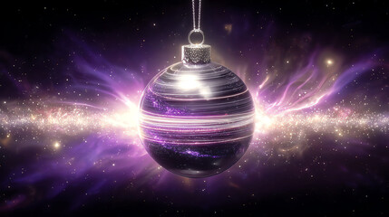 purple christmas ball, AI generated