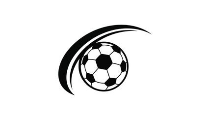 Obraz premium Dynamic soccer ball design with swirling lines a modern sports graphic