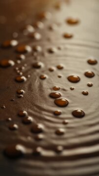 陶器に広がるコーヒーの波紋をとらえた美しいスローモーション表現