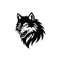 wolf head logo with a groaning and angry face © ARIF