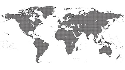 Obraz premium Minimalist Black and White Dotted World Map for Global Business and Connectivity Concepts