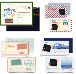 Birthday Postcard Greeting Card Set