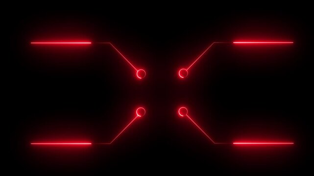 Glowing neon network connection ,Hub ,social network isolated Flat line icon . molecule icon .glowing data cables transferring icon .4k motion video icon .