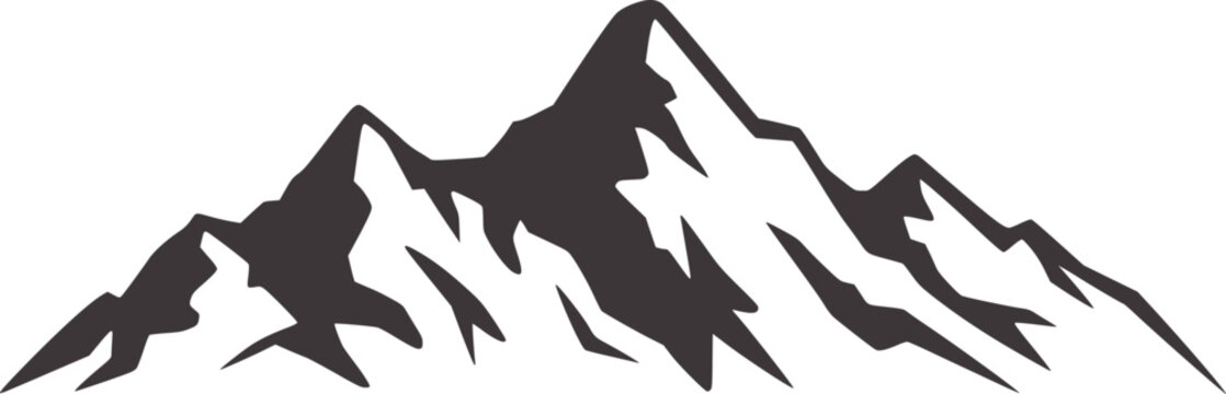 Jagged mountain peak silhouette in dark gray