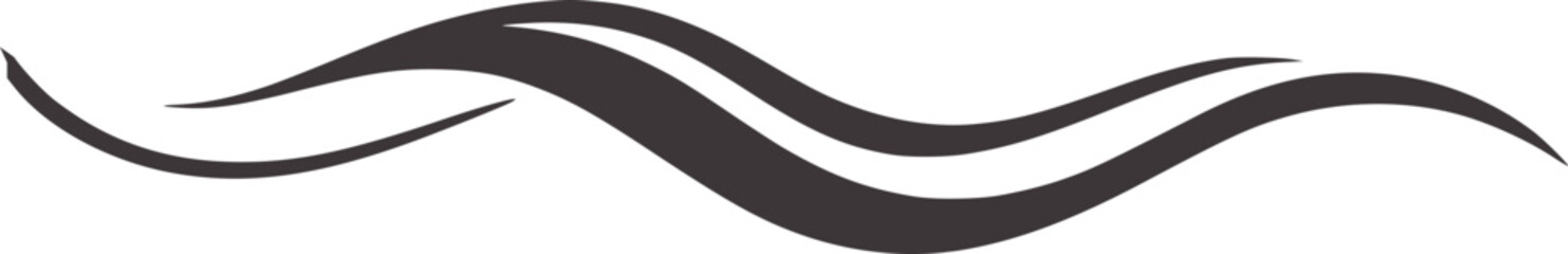 Minimalist black wavy line with three smooth curves