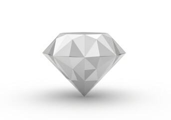 Minimalist geometric diamond on white background for luxury and prestige