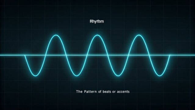 A blue sine wave representing rhythm and pattern