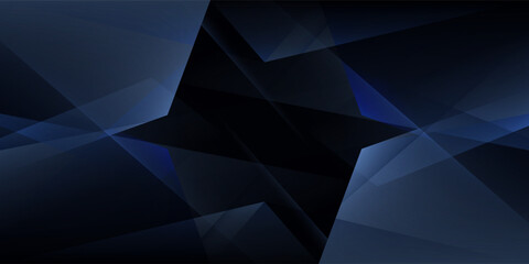 Fototapeta premium Modern black dark blue white abstract background. Minimal. Color gradient. Web banner. Geometric shape. 3d effect. Lines stripes triangles. Design. Futuristic. Metal metallic effect. Luxury. Premium.