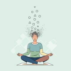 Obraz premium Releasing Mental Clutter Through Mindful Meditation