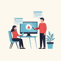 Fototapeta premium Collaborative Meeting for Digital Data Strategy