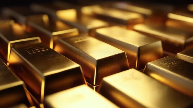 Gold bars reflecting market growth and rising price trend symbolizing record high levels on historical charts long term value wealth preservation economic stability and global financial demand concept