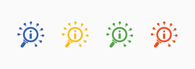 Information Retrieval Icon Set Color Multiple Style Collection Element For Design