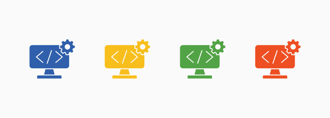 Software Development Icon Set Color Multiple Style Collection Element For Design