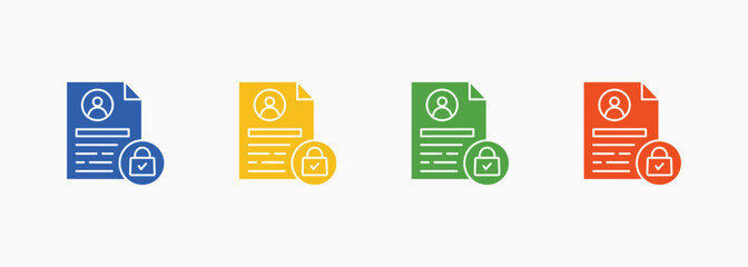 Data Privacy Icon Set Color Multiple Style Collection Element For Design
