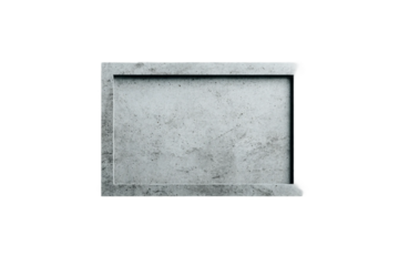 Blank frame on gray concrete texture isolated on transparent background