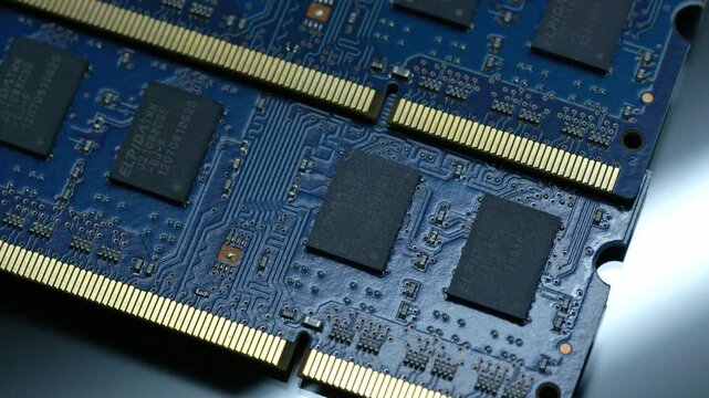 KYIV, UKRAINE - DECEMBER 20, 2025: Close up of laptop ddr memory sticks on black background