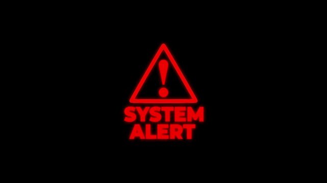 A warning alert indicating a compromised computer system with a red caution message on a dark background.