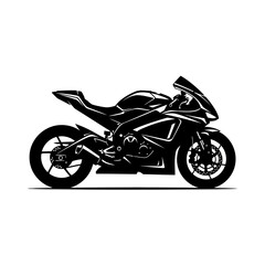 Obraz premium Minimalist futuristic vector silhouette of a sports bike with clean architectural lines