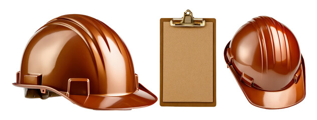 Professional Safety Helmets and Clipboard for Construction Supervisor Role