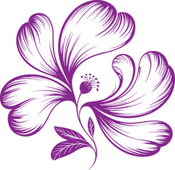 Purple Floral with Swirling Petals and Central Stamen flower