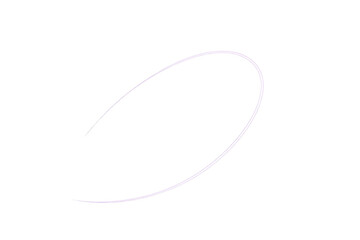 White glowing light effect forming a dynamic curved line, showing abstract energy and a swirling trace on transparent background