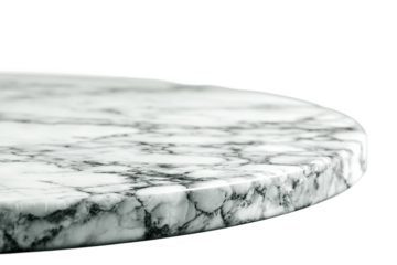 luxury marble table close-up isolated on transparent background
