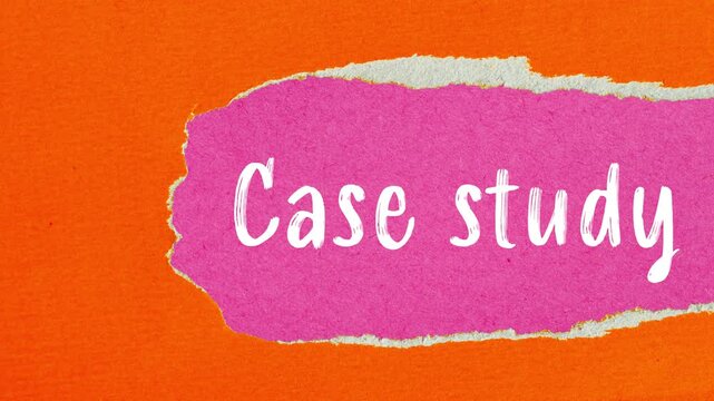 Case study message writing on ripped torn paper background