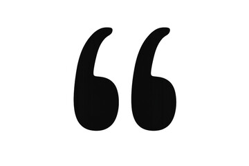 Obraz premium Black double quotation marks icon representing speech, dialogue, citation, testimonials, and communication, transparent background