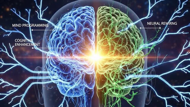Colorful neural network illustration highlighting brain activity and neural connectivity.